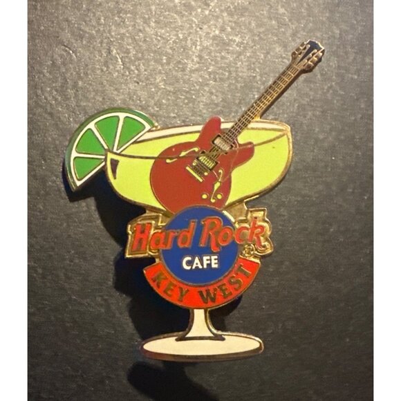 Hard Rock Cafe Key West Margarita & Guitar Enamel Pin Collectible - Picture 1 of 3